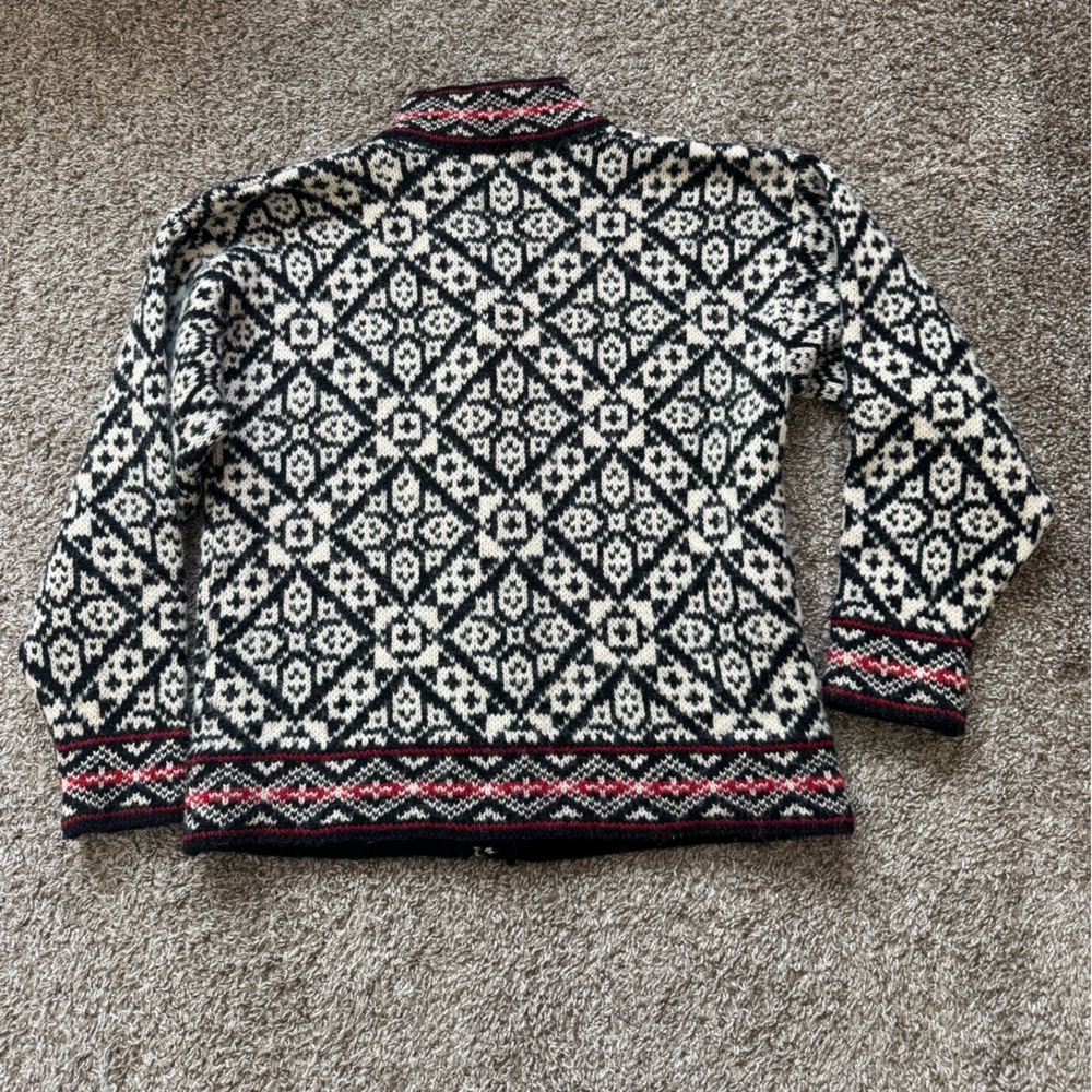 Vintage LL Bean Nordic Fair Isle Wool Cardigan - Picture 2 of 8
